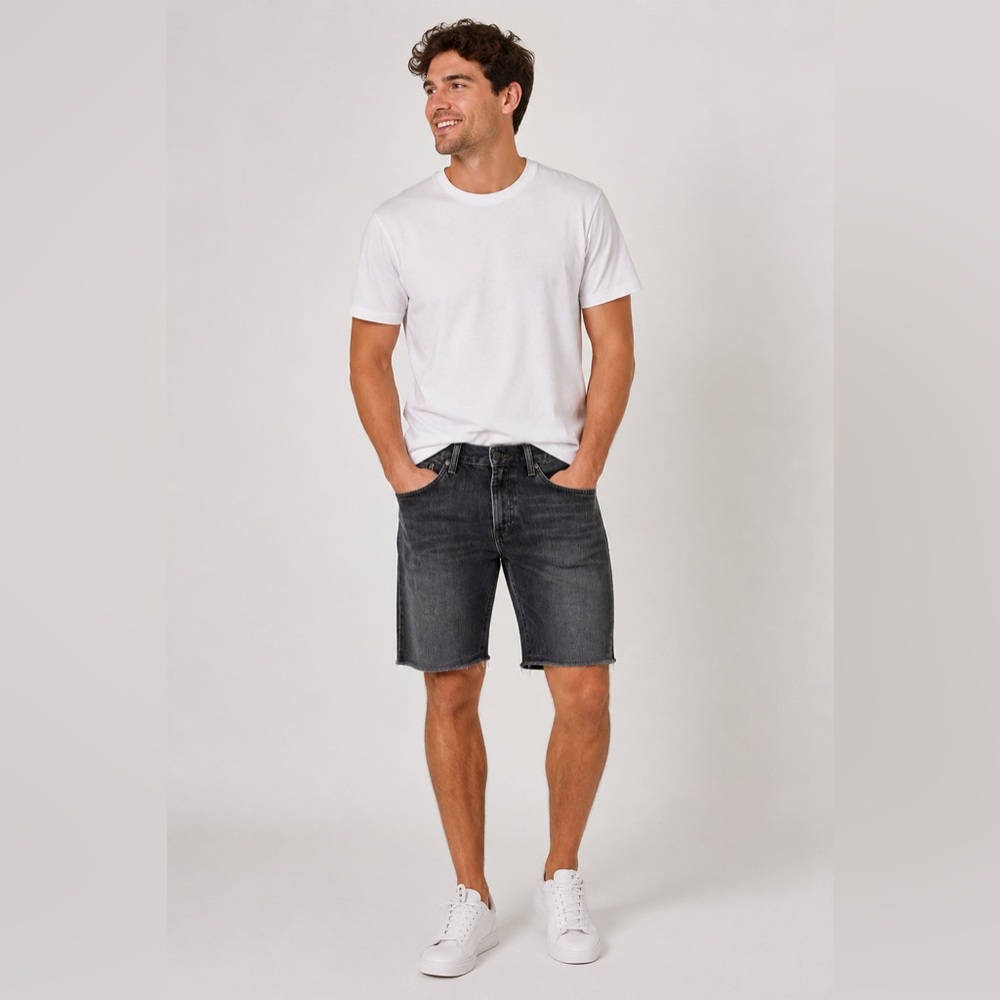 Levi's 514 Black Grey Cutoff Denim Shorts Y2K 100% Cotton